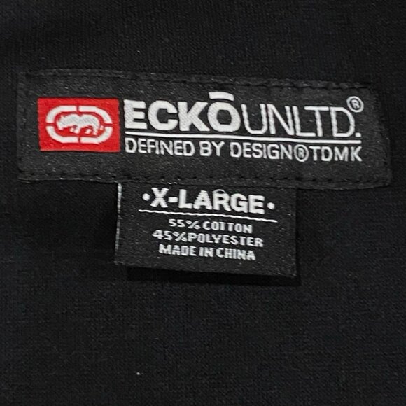 ECKO UNLIMITED Men's Embroidered Black Urban Hip Hop Full Zip Track Jacket XL - Picture 6 of 8